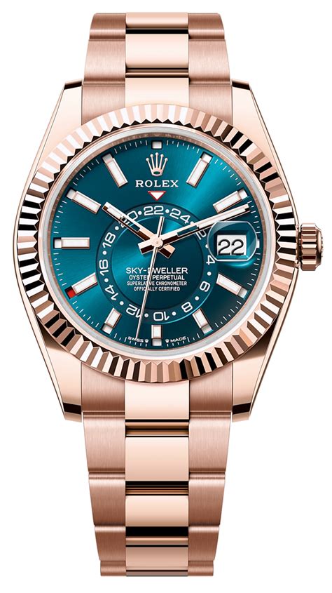 rolex skydweller rose gold band|rolex sky dweller in stock.